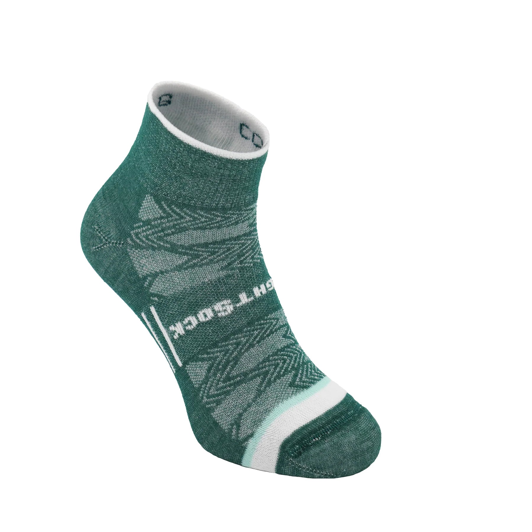 Wrightsock Coolmesh II Quarter Stock - Alpine Green / White