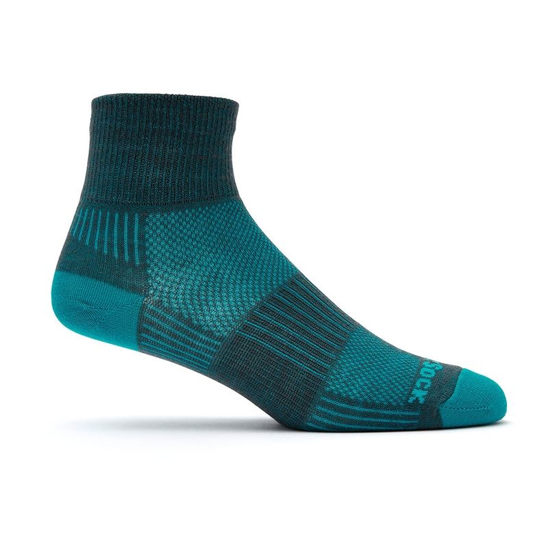 Coolmesh II - Quarter Socks - Ash/Turquoise