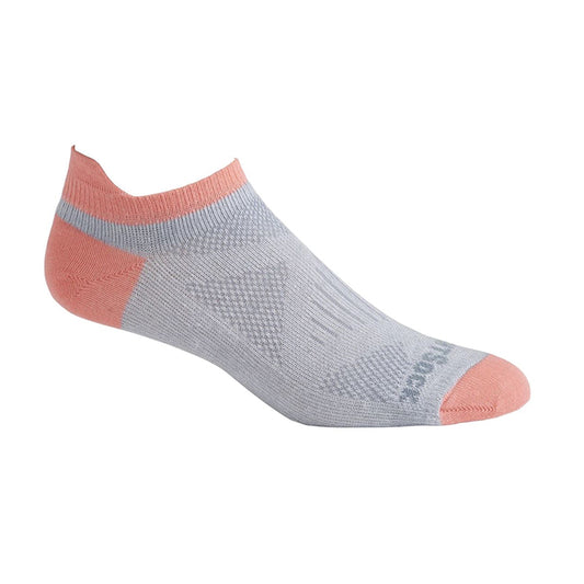 Coolmesh II - Tab Womens Socks - Light Grey/Coral