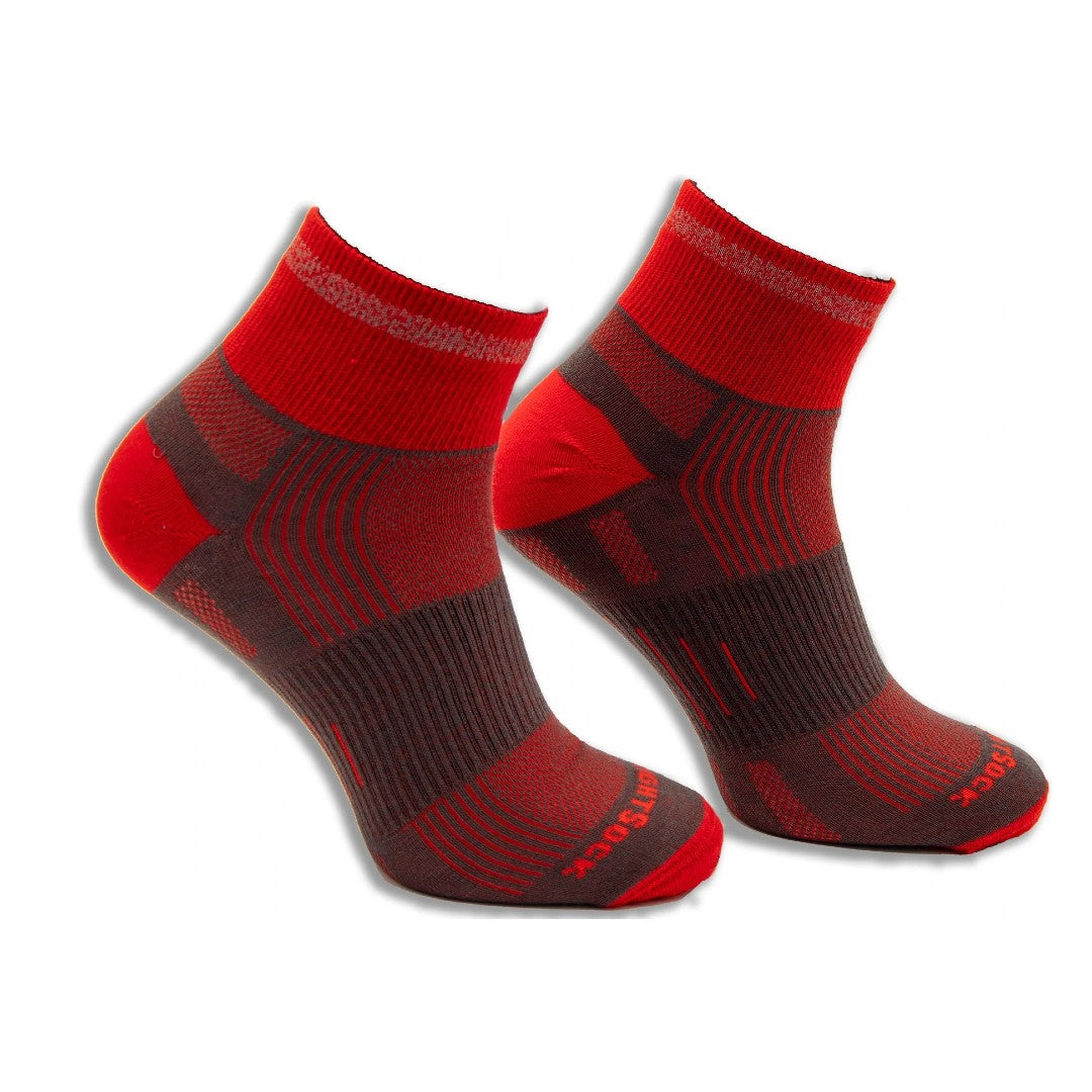 Run Reflective - Quarter Socks - Grey/Red